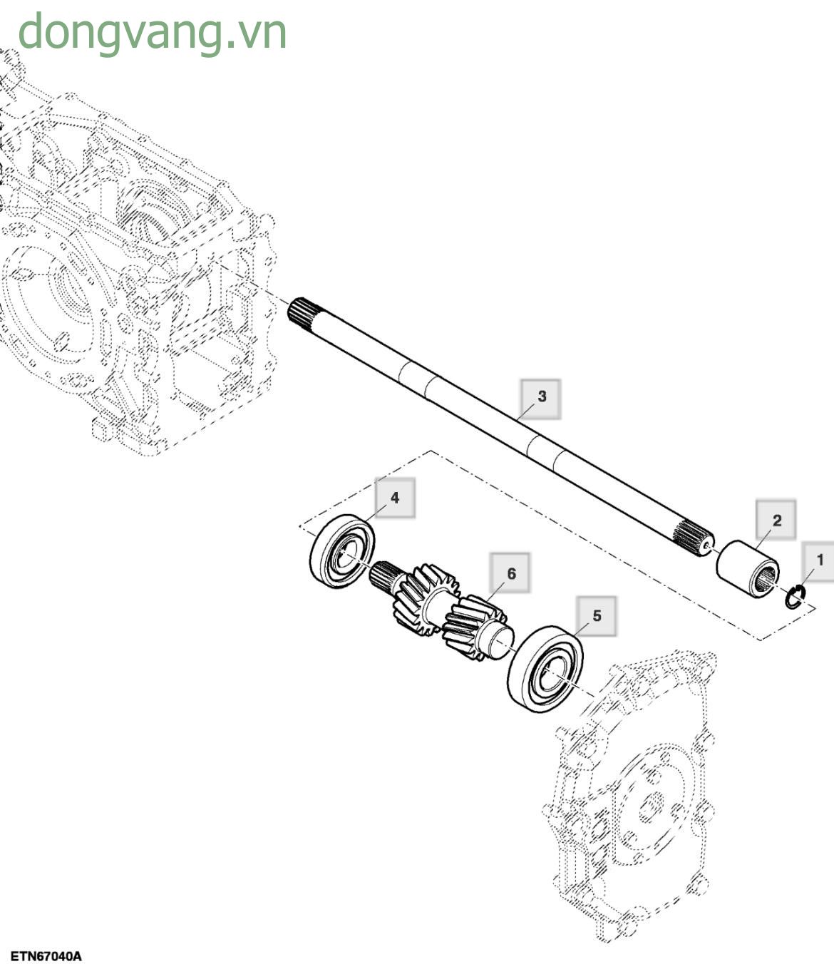 PTO Input Shaft, Single Clutch, Dual PTO - ST545836